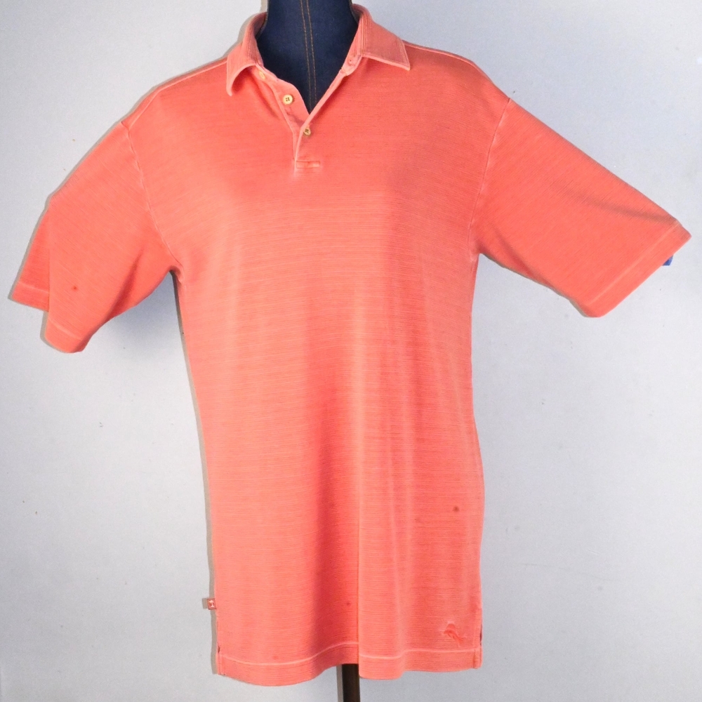 TOMMY BAHAMA POLO GOLF shirt M with 3 button placket - classic polo collar